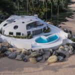 Dome House rendering from beach